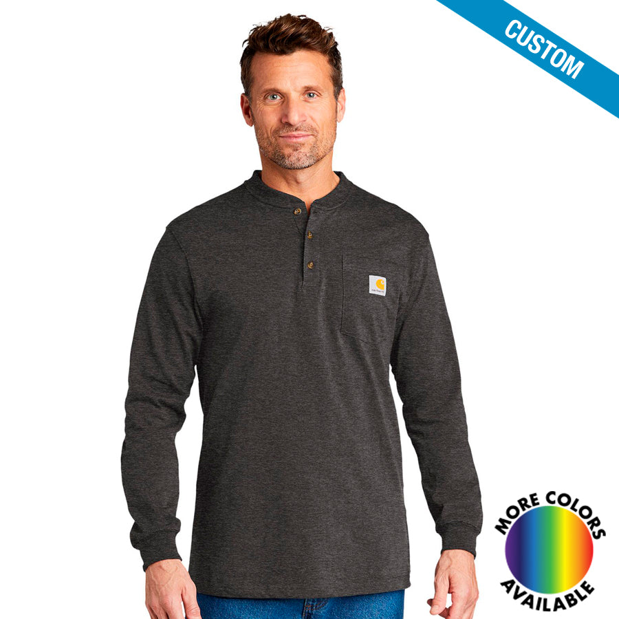 Buy carbon-heather Carhartt Long Sleeve Henley T-Shirt