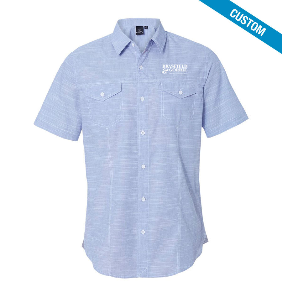 Buy blue Burnside Textured Solid Short Sleeve Shirt