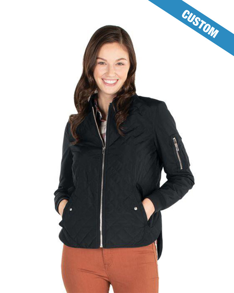 Buy navy Charles River Women&#39;s Quilted Boston Flight Jacket