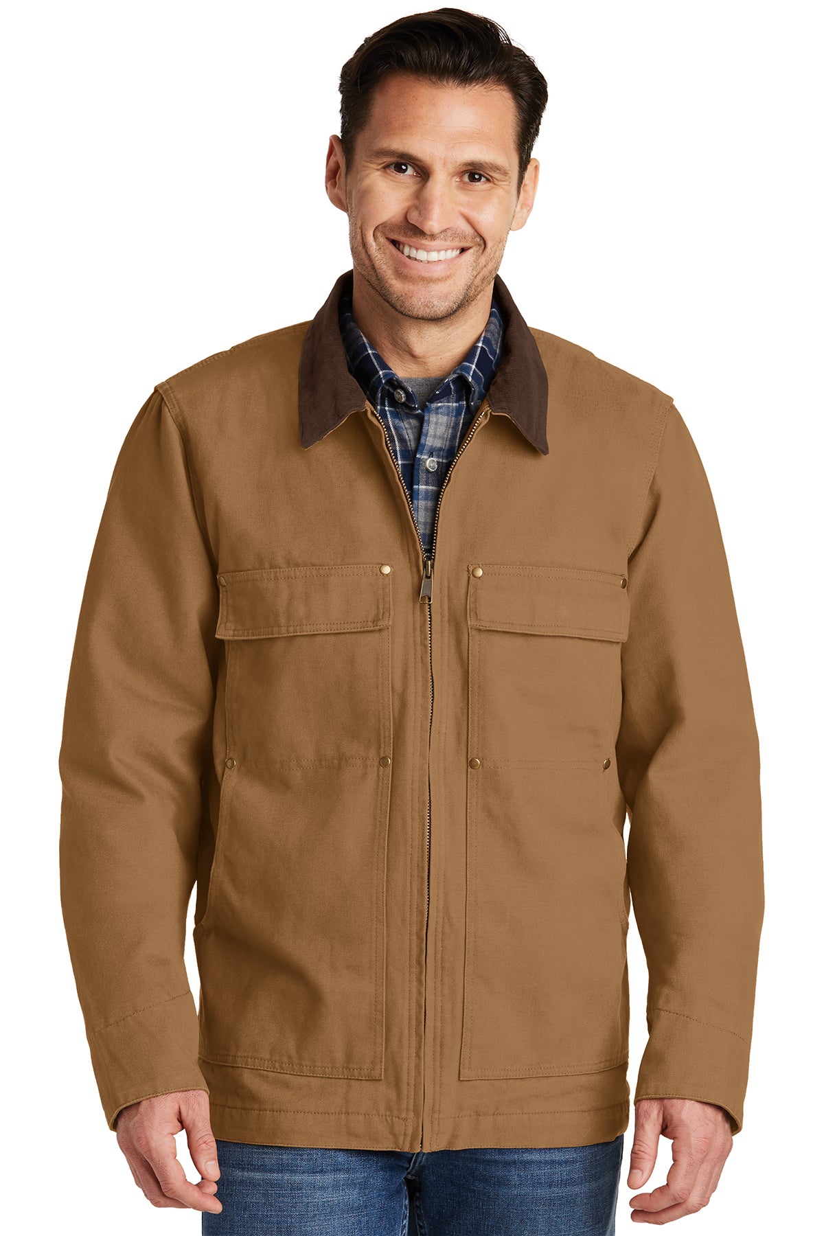 Buy duck-brown CornerStone Washed Duck Cloth Chore Coat