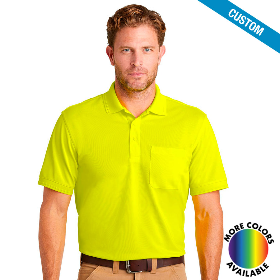 Buy safety-yellow CornerStone Industrial Snag-Proof Pique Pocket Polo