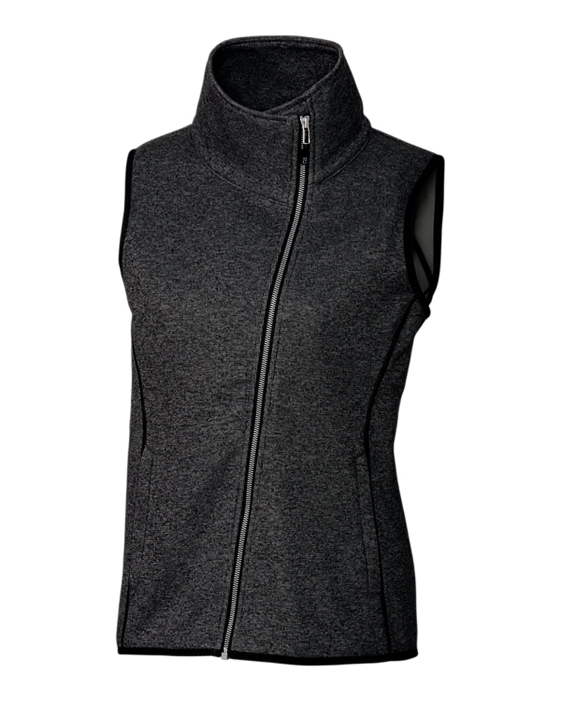 Cutter & Buck Ladies Mainsail Sweater-Knit Full Zip Vest 1.0-2