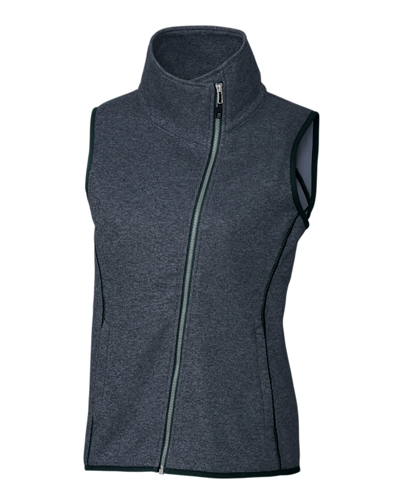 Cutter & Buck Ladies Mainsail Sweater-Knit Full Zip Vest 1.0-4