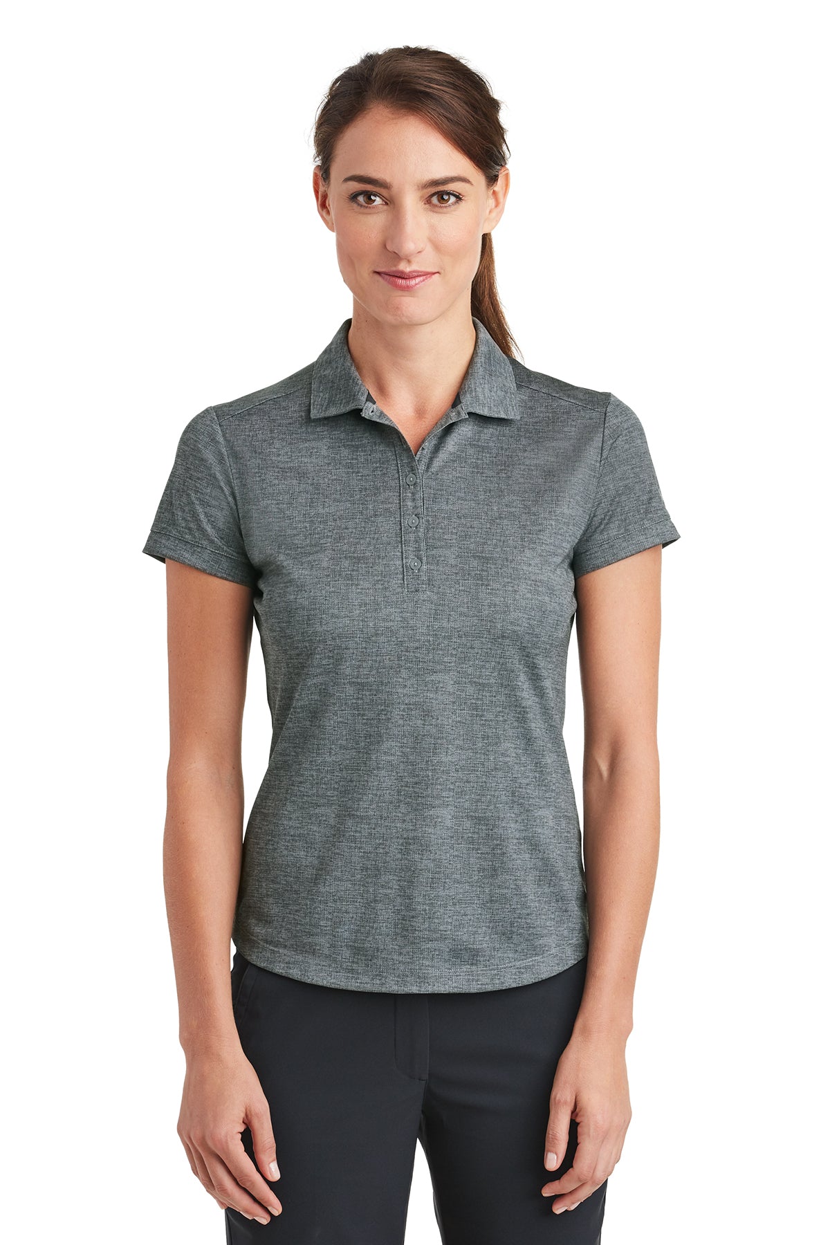 Buy cool-grey-anthracite Nike Ladies Dri-FIT Crosshatch Polo